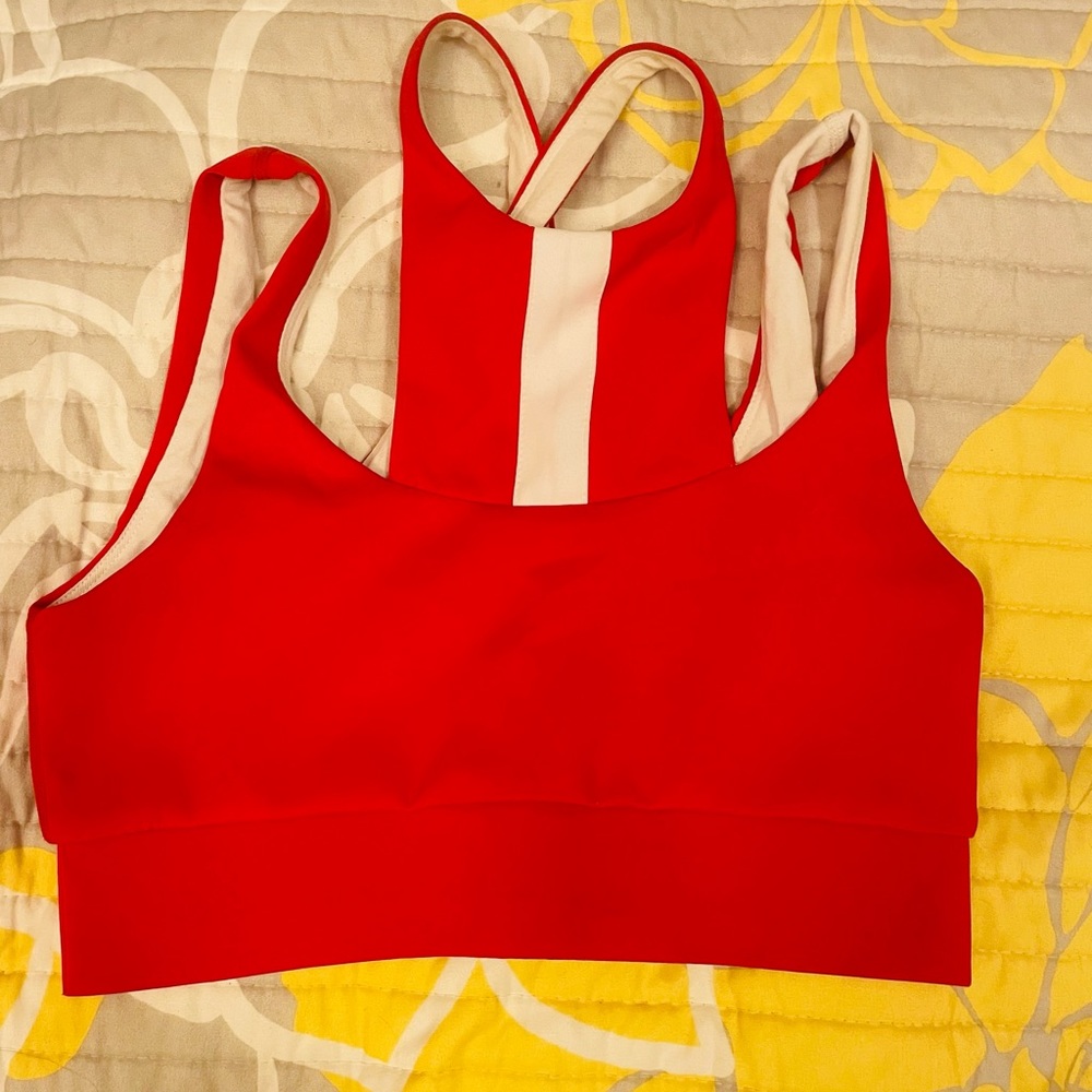 BUFF BUNNY Red High neck strappy sports bra